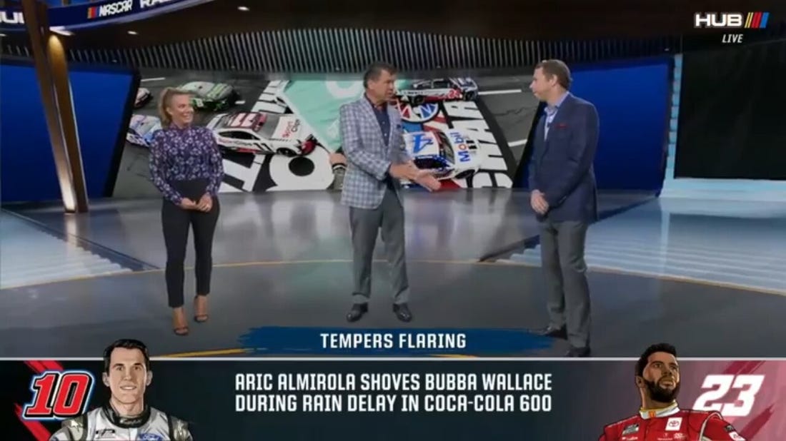 Aric Almirola shoves Bubba Wallace during the Cola-Cola 600: Brad Keselowski weighs in | NASCAR Race Hub
